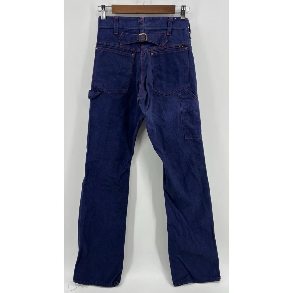 Vintage Ely Buckle Back Jeans Mens 26x33 Blue Denim Bootcut Made in USA Workwear